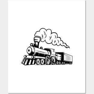 Steam Train Railway Locomotive Posters and Art